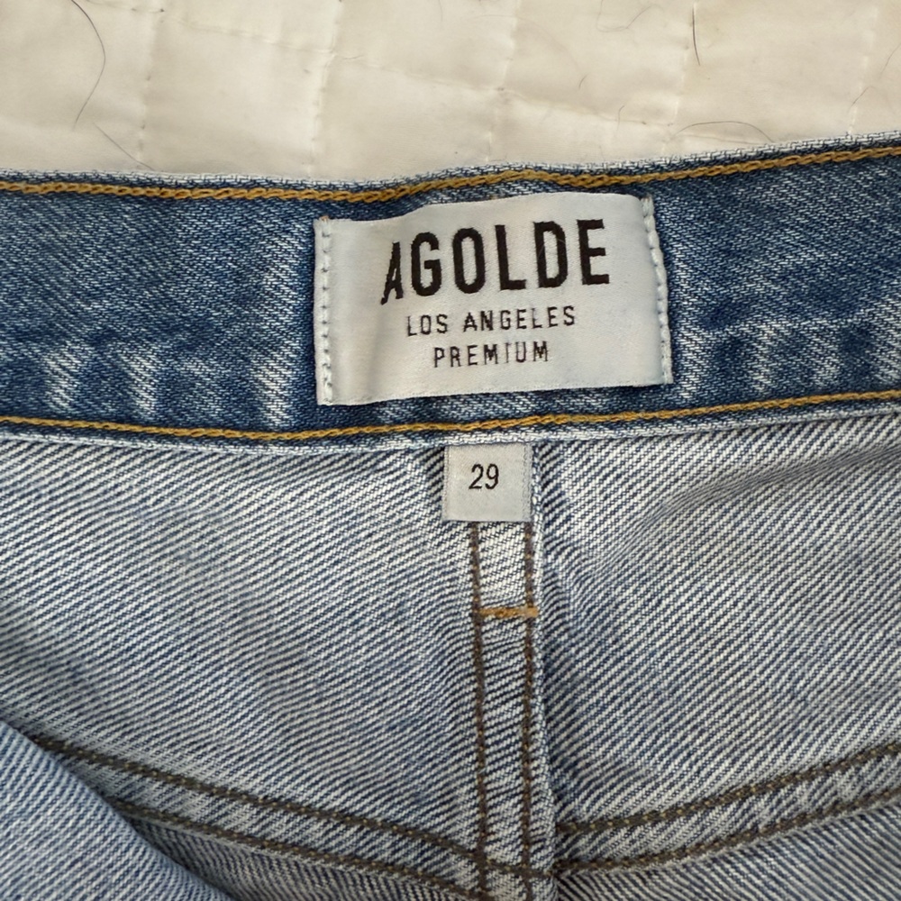 Agolde Parker Distressed Denim Shorts - Picture 3 of 3